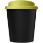 Americano® Espresso Eco 250 ml gerecyclede beker met knoeibestendig deksel - Zwart/Lime