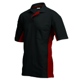 Poloshirt Bicolor Borstzak 202002 Black-Red 7XL