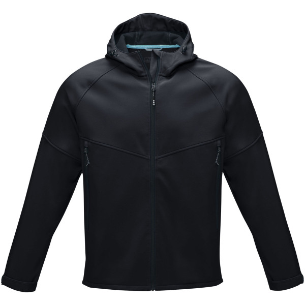 Coltan men’s GRS recycled softshell jacket - Solid black - XS