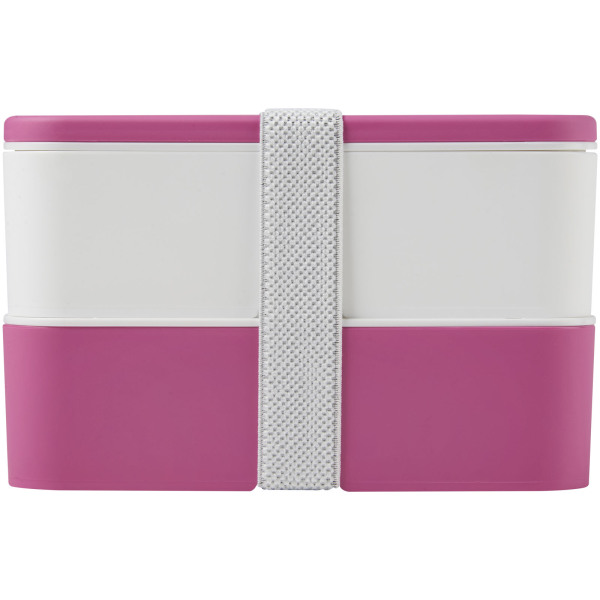 MIYO double layer lunch box - Pink/White/White