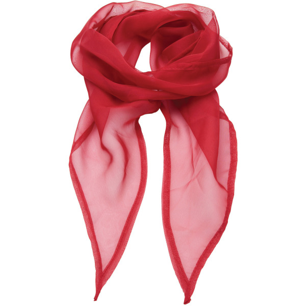 Ladies Chiffon Scarf Red One Size