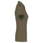 Damespolo korte mouwen van jersey Light khaki XS