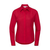 Ladies' LS Fitted Poplin Shirt - Classic Red - 4XL