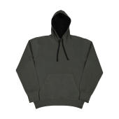 Contrast Hooded Sweatshirt Men - Grey/Black - 4XL