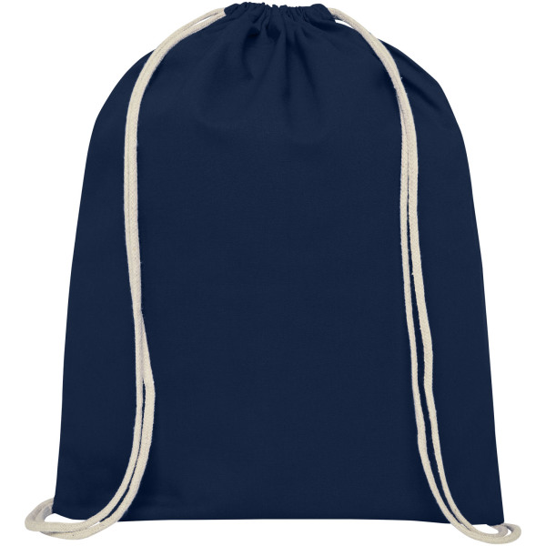 Oregon 140 g/m² cotton drawstring backpack 5L - Navy