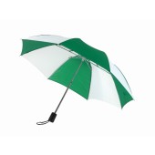 Opvouwbare, uit 2 secties bestaande manueel te openen paraplu REGULAR groen, wit