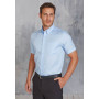 Heren non-iron micro sergé overhemd korte mouwen Bright Sky S