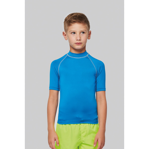 Functioneel kids-t-shirt met korte mouwen en anti-UV-bescherming Aqua Blue 6/8 jaar