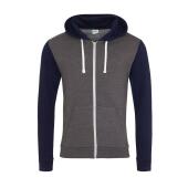AWDis Retro Contrast Zoodie, Charcoal/Navy, XS, Just Hoods