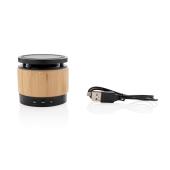 Bamboe 3W speaker met draadloze oplader, bruin, zwart