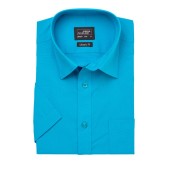 Men's Shirt Shortsleeve Poplin - turquoise - XL