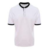 AWDis Cool Stand Collar Sports Polo Shirt, Arctic White/Jet Black, XXL, Just Cool