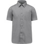 Overhemd in onderhoudsvriendelijk polykatoen-popeline korte mouwen heren Marl Storm Grey 6XL