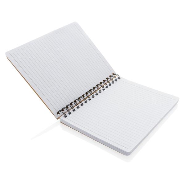A5 Kraft spiraal notitieboek met memo's, khaki