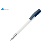 Balpen Nash metal tip hardcolour - Wit / Donker Blauw