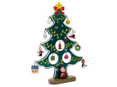 WOODTREE - Houten kerstboom met decoratie WOODTREE - Houten kerstboom met decoratie
