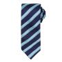 Waffle Stripe Tie, Navy/Turquoise Blue, ONE, Premier