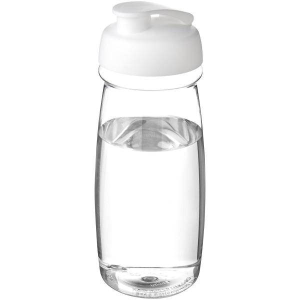 H2O Active® Pulse 600 ml flip lid sport bottle - Transparent/White