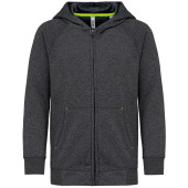 Kinder fleece hoodie met rits Dark Grey Heather 12/14 jaar