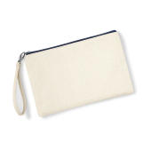 Canvas Wristlet Pouch - Natural/Navy - One Size