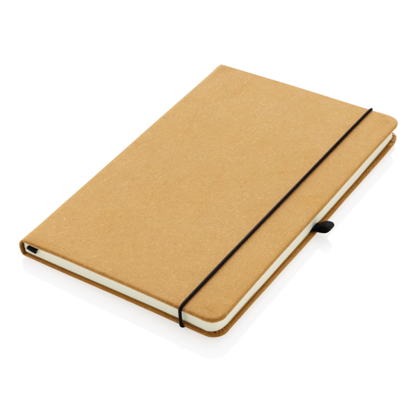 Recycled lederen hardcover notitieboek A5, bruin