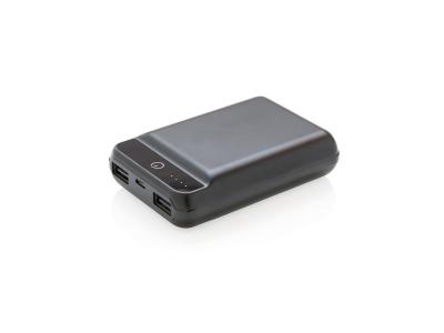10.000 mAh powerbank in zakformaat, zwart 10.000 mAh powerbank in zakformaat, zwart