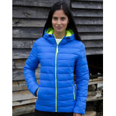 Ladies' Snow Bird Hooded Jacket - Ocean Blue/Lime Punch - L (14)