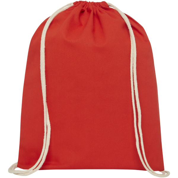 Oregon 140 g/m² cotton drawstring backpack 5L - Red
