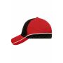 MB6560 5 Panel Racing Cap Embossed - red/black/white - one size