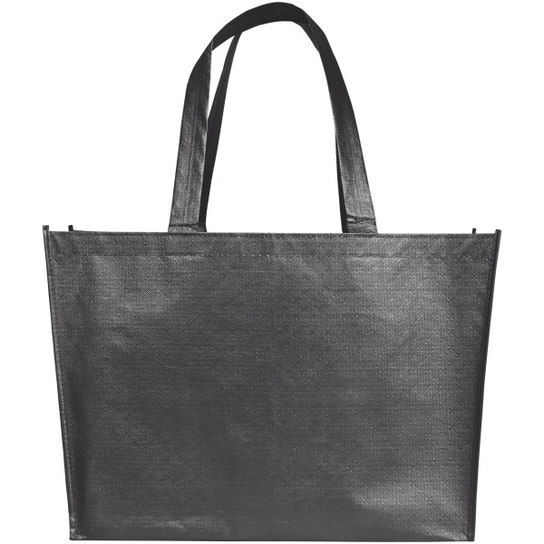 Alloy laminated non-woven shopping tote bag - Steel grey