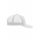 MB6508 5 Panel Flat Peak Cap - white - one size