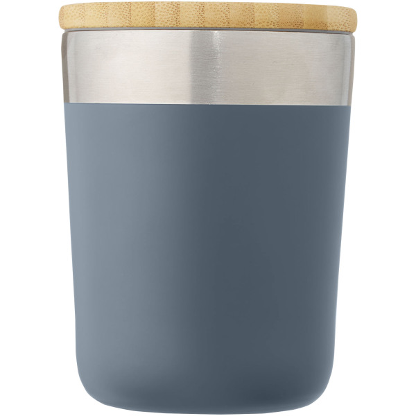 Lagan 300 ml copper vacuum insulated stainless steel tumbler with bamboo lid - Ice blue
