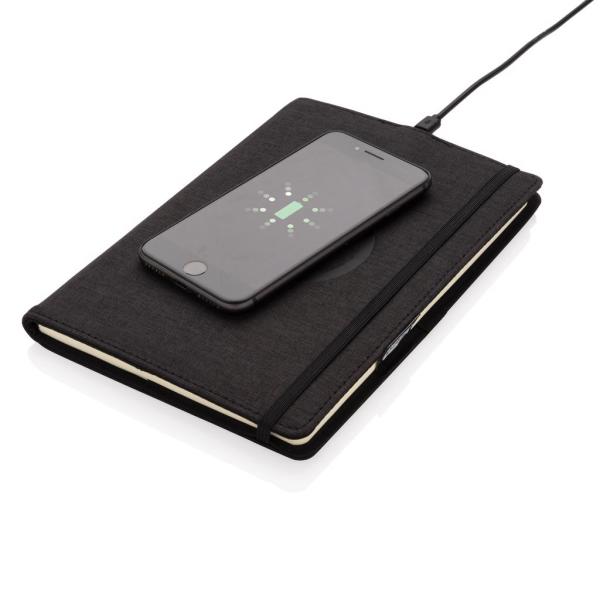 Air 5W wireless charging refillable journal cover A5, black