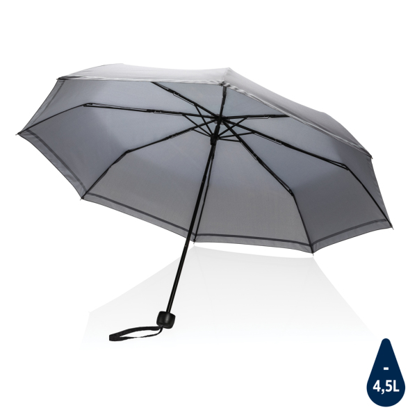 20.5"Impact AWARE™ RPET 190T pongee mini reflective umbrella, grey