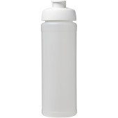 Baseline® Plus grip 750 ml sportfles met flipcapdeksel - Transparant/Wit
