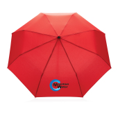 20.5" Impact AWARE™ RPET 190T pongee bambus mini paraply, rød