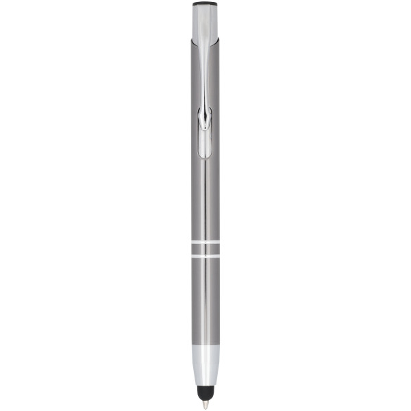 Moneta anodized aluminium click stylus ballpoint pen - Gun metal