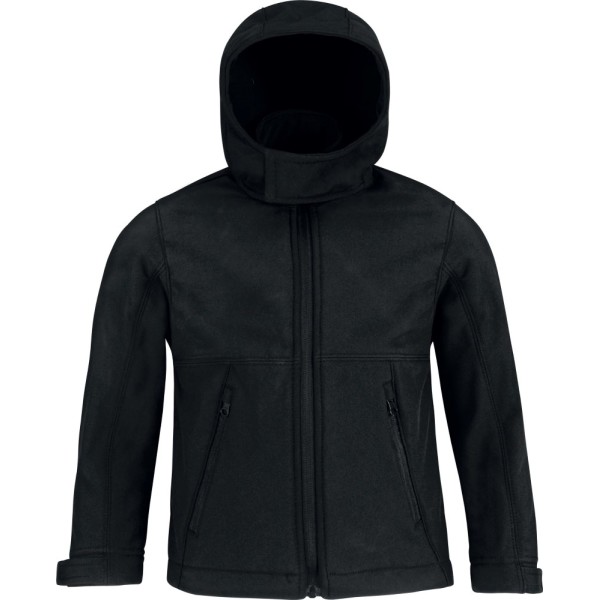 Kids' hooded softshell jacket Black 13/14 ans