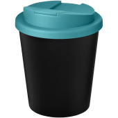 Americano® Espresso Eco 250 ml gerecyclede beker met knoeibestendig deksel - Zwart/Aqua blauw