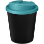 Americano® Espresso Eco 250 ml recycled tumbler with spill-proof lid - Solid black/Aqua blue