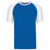 Baseball - Tweekleurig t-shirt Aqua Blue / White L