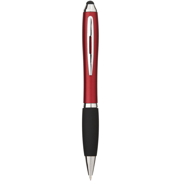 Nash stylus balpen met gekleurde houder en zwarte grip - Rood/Zwart