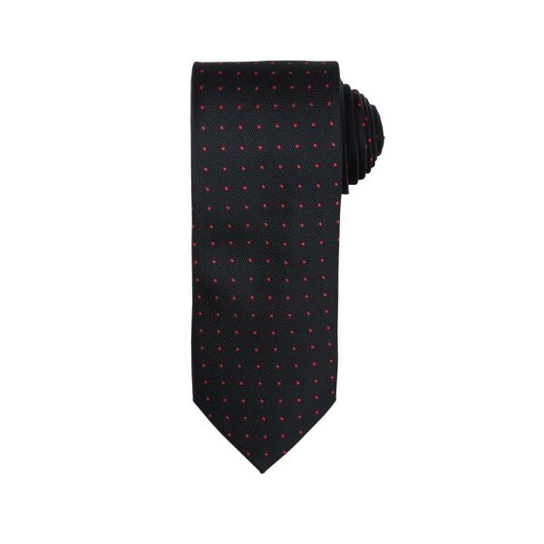 Micro Dot Tie, Black/Red, ONE, Premier