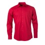 Men's Shirt Longsleeve Poplin - red - XL