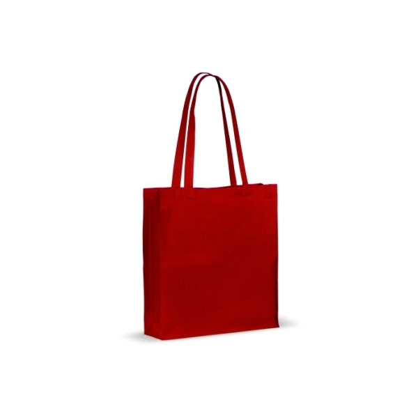 Recycled cotton bag with gusset 140g/m² 38x10x42cm - Red