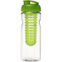 H2O Active® Base 650 ml sportfles en infuser met flipcapdeksel - Transparant/Lime