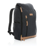 Impact AWARE™ 16 oz. recycled canvas 15" laptop backpack, black