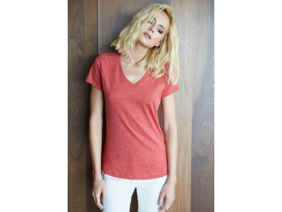 Dames-t-shirt v-hals korte mouwen polykatoen Dames-t-shirt v-hals korte mouwen polykatoen