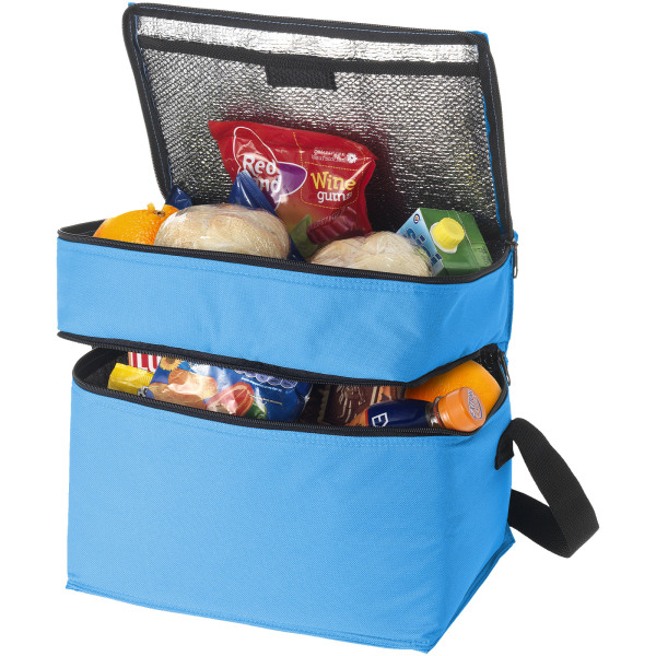 Oslo 2-zippered compartments cooler bag 13L - Process blue