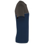 Ecologisch tweekleurig uniseks T-shirt met korte mouwen Navy / Dark Grey XXL